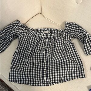 Abercrombie & Fitch Black and White Checkered Blouse